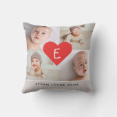 Cute Photo Collage Coussin avec Monogramme (Verso)