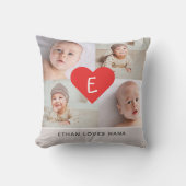 Cute Photo Collage Coussin avec Monogramme (Recto)