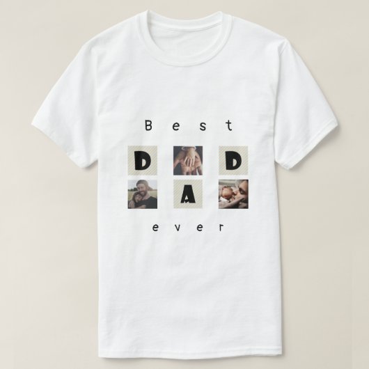  CUTE Photo Collage - Happy Fête des pères T-shirt (Design devant)
