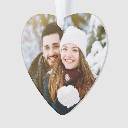Cute Photo Keepomwille Heart, onze eerste kerst Ornament (voorkant)