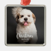 Cute Photo My First Kerstmis Pet Ornament (Voorkant)