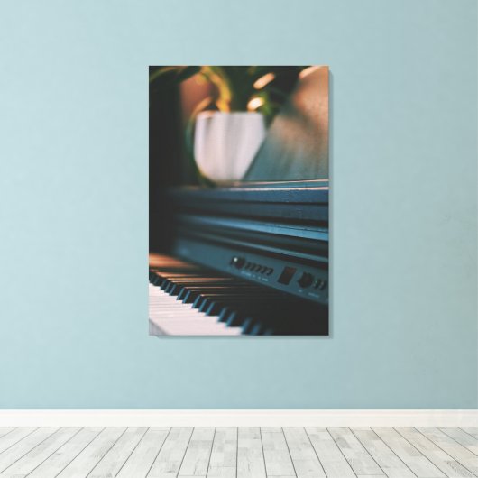 Cute Piano Artwork Canvas Afdruk (Insitu (Houten vloer))