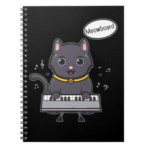Cute Piano Cat Music Kitten Lover Notitieboek