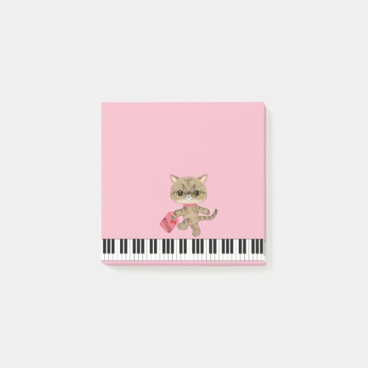 Cute Piano Cat Post-it® Notes (Voorkant)