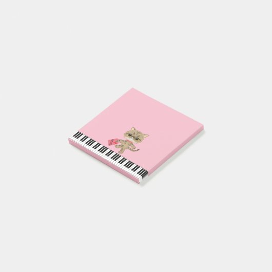 Cute Piano Cat Post-it® Notes (Schuin)
