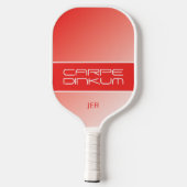 Cute Pickleball Dink Pun Gradiënt Initialen Rood Paddle (Achterkant)