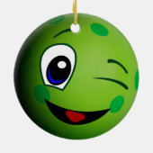 Cute Pickleball Emoticon Keramisch Ornament (Achterkant)
