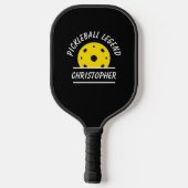 Cute Pickleball Legend Name Ball Black Yellow Fun Paddle (Achterkant)