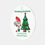 Cute Pickleball Merry Kerstmetal Ornament (Voorkant links)