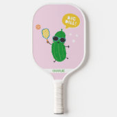 Cute Pickles playing Pickleball Pink Paddle (Voorkant)