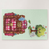 Cute Picnic Love Tree Elephant Puzzles  (Horizontal)