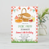Cute picnic party theme invitation (Debout devant)