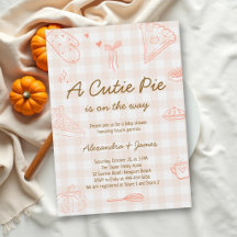 Cute Pie Gingham Coed Herfst Bakken Baby Shower
