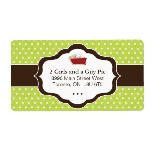 Cute Pie Packaging & Shipping Labels (Voorkant)