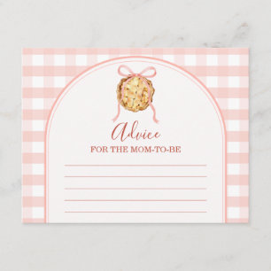 Cute Pie Pastel Roze Gingham Advies Voor Moeders Informatiekaartje