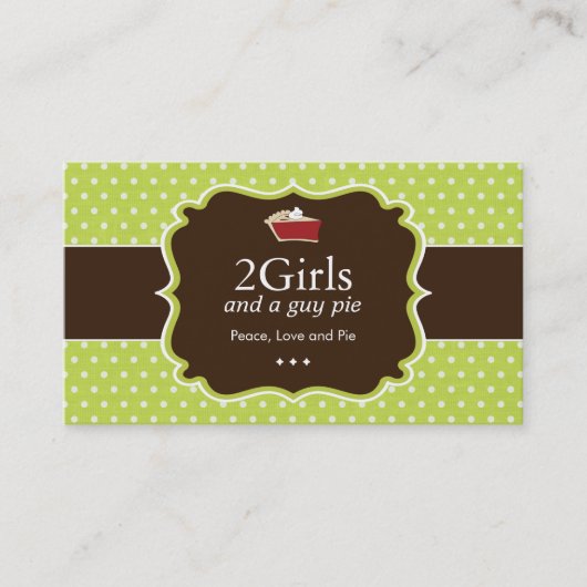 Cute Pie Slice Visitekaartje (Voorkant)