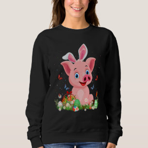 Cute Pig Bunny Egg Hunting Colorful Egg Happy East Trui