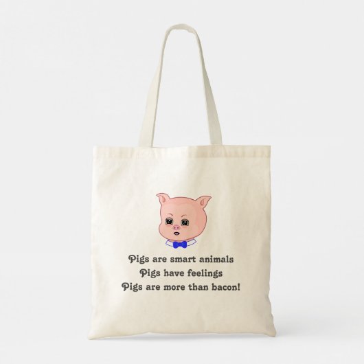 Cute Pig Cartoon Canvas tas (Achterkant)