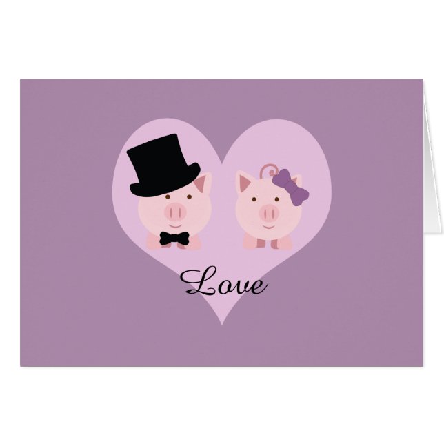 Cute Pig Couple (Voorkant Horizontaal)