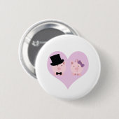 Cute Pig Couple Ronde Button 5,7 Cm (Voorkant /achterkant)