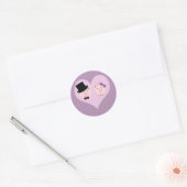 Cute Pig Couple Ronde Sticker (Envelop)