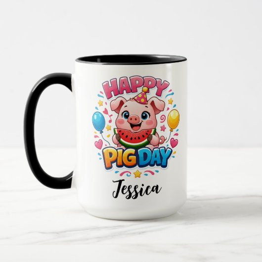 Cute Pig Day Mug – Adorable Pig Lover Mok (Links)