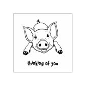 CUTE PIG | DOUANESTEKST U DENKEN 	RUBBERSTEMPEL (Afrduk)