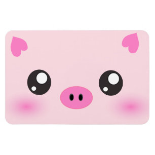 Cute Pig Face - kawaii minimalisme Magneet