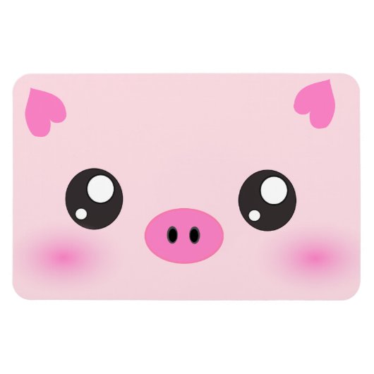 Cute Pig Face - kawaii minimalisme Magneet (Horizontaal)