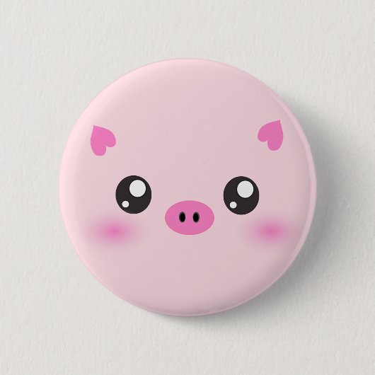 Cute Pig Face - kawaii minimalisme Ronde Button 5,7 Cm (Voorkant)