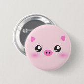 Cute Pig Face - kawaii minimalisme Ronde Button 5,7 Cm (Voorkant /achterkant)