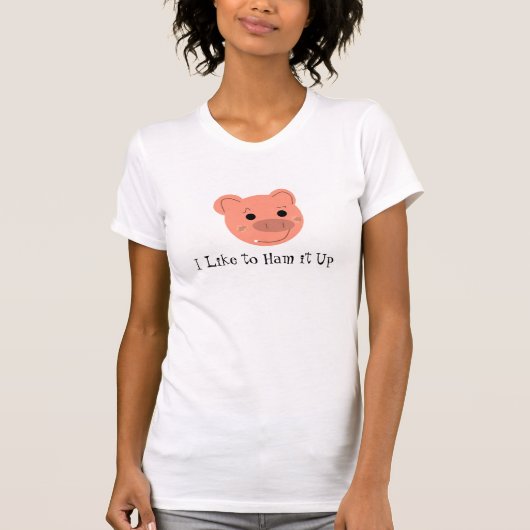 Cute Pig Face met Funny Gezegde T-shirt (Voorkant)