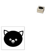 Cute Pig Face Wood Art Stamp Rubberstempel (Gestempeld)