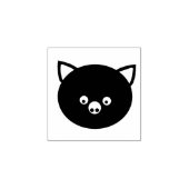 Cute Pig Face Wood Art Stamp Rubberstempel (Afrduk)