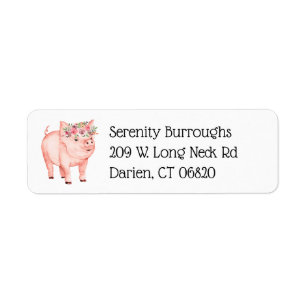 Cute Pig Funny Farm Animal Boho Piggy Etiket