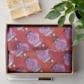 Cute Pig in Santa Hat op Red Tissuepapier (Geschenk)