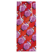 Cute Pig in Santa Hat op Red Wijn Cadeautas (Achterkant)