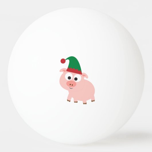Cute Pig Kerstmis Elf Pingpongballen (Voorkant)