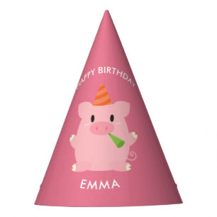 Cute Pig Kids Birthday Feesthoedjes