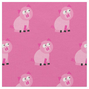 Cute Pig Kind Baby Nursery Boerderij Piggy Pink Stof
