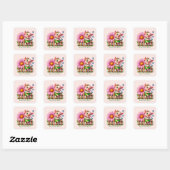 Cute pig lovers customizable vierkante sticker (Vel)