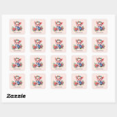 Cute pig lovers customizable vierkante sticker (Vel)