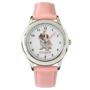 Cute Pig met Gold Crown Girl's First Watch Horloge