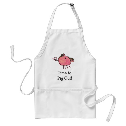 Cute Pig Out Apron Standaard Schort (Voorkant)