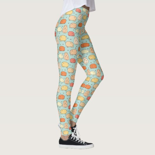 Cute Pig Pattern Mint Leggings (Rechts)