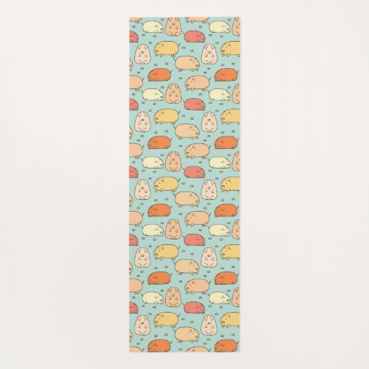Cute Pig Pattern Mint Yogamat (Achterkant)