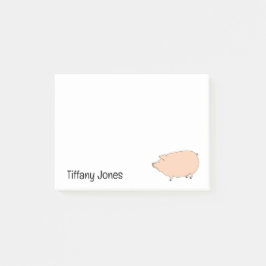 Cute Pig Personalized Post-it® Notes