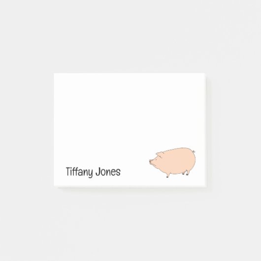 Cute Pig Personalized Post-it® Notes (Voorkant)