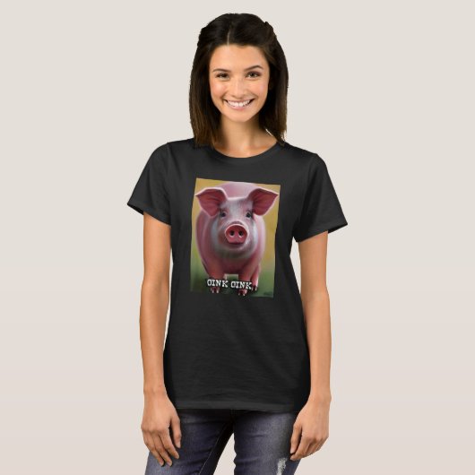 Cute Pig Piggie Oink Oink 18 T-shirt (Voorkant volledig)