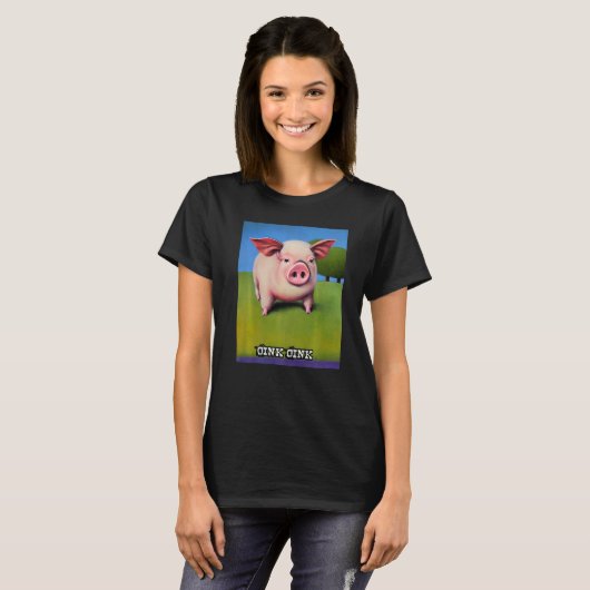 Cute Pig Piggie Oink Oink  25 T-shirt (Voorkant volledig)